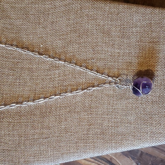 Amethyst natural with 925 filled oval chain - Picture 1 of 6